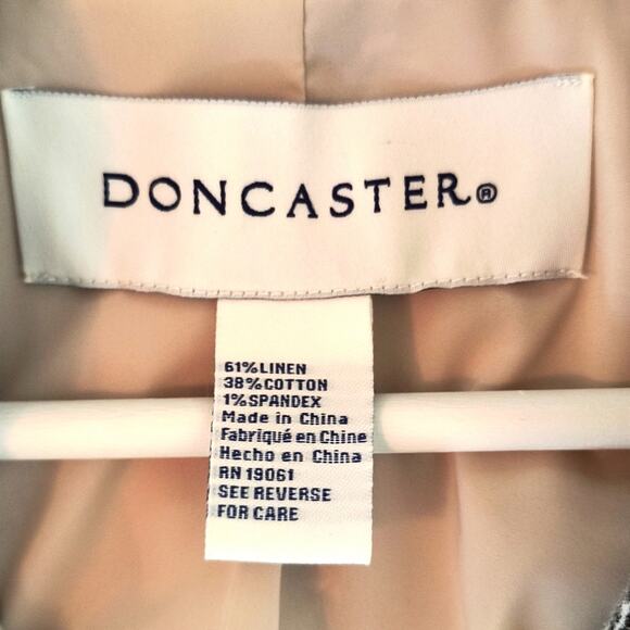 Doncaster Linen Blend Moto Jacket Wmn's Sz 16 Gray Brown Snakeskin print Blazer - Picture 2 of 16